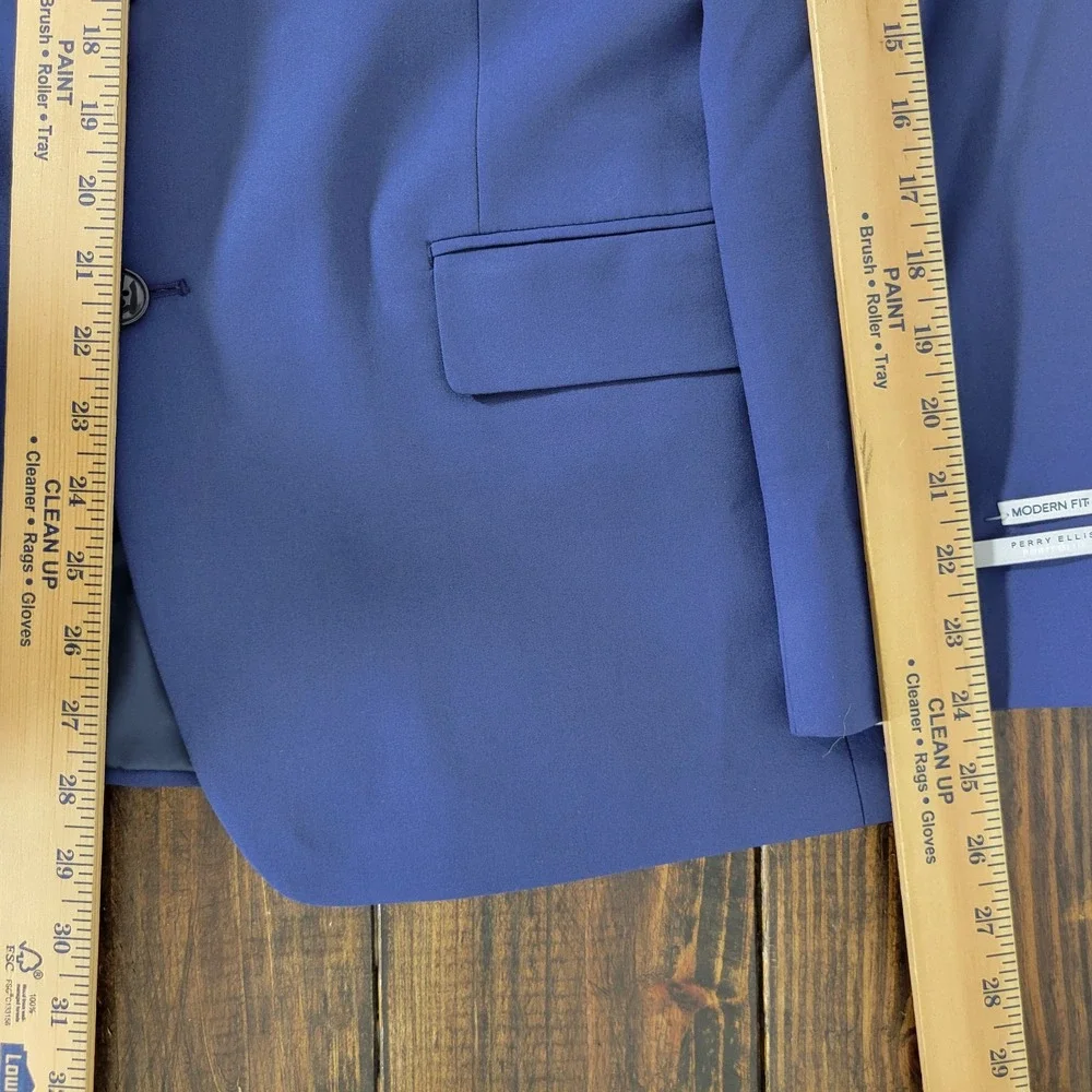Perry Ellis Portfolio Men's Sport‎ Coat Blazer Two Button Blue Stretch 42S NEW